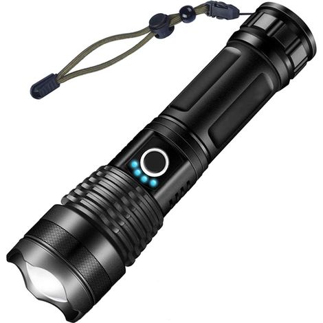 Lampe torche LED ultra-puissante, rechargeable par USB, 5 modes d'éclairage, A (1/5)