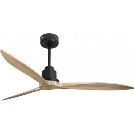 Tenerife- Super destratificateur et ventilateur DC 166 cm  Gris basalte pales bois clair sans Lumière 30 à 60 m²
