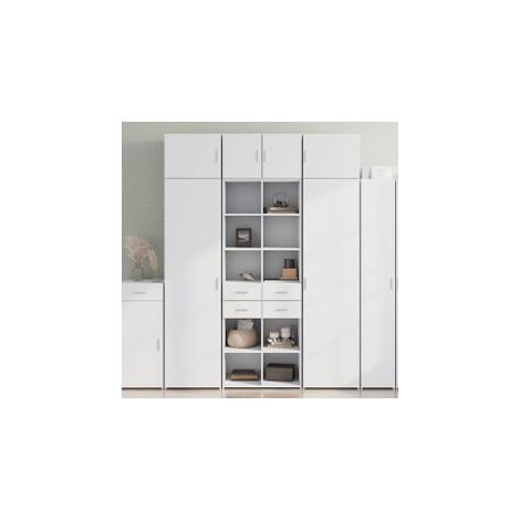 Buffet haut blanc 70x42,5x185 bois d'ingénierie (1/5)