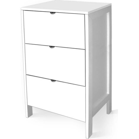Lupia - Cassettiera Mobile Italy, Stile Minimal in Legno, 3 Cassetti, Adatta a Ogni Stanza, 39x29xH60 cm, organizer Colore Bianco (1/4)