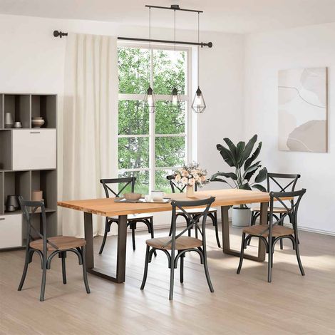 Maison Exclusive - Esstisch Beine V-Form 2 Stück Naturstahl 90x(7