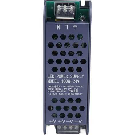 Alimentation LED 100W PWM Gradateur pour Bandeau, Boîtier Métal, AC175-250V, Sortie 24V 4.1A, Protection Multiple (1/5)