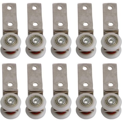 6,5 x 1,9 cm Coude de conduit en métal Roulement Bloc de poulie avec deux Plastique de roue pour porte coulissante fenêtre Cabinet NPTERBL (1/5)