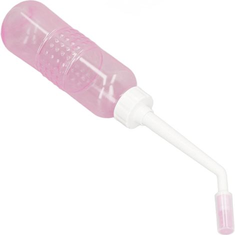 560 ml Bidet-Sprühflasche, handlich, tragbar, zum Ausdrücken, für Schwangere, transparent rosa (1/5)