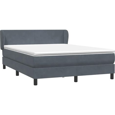 Maison Exclusive - Giroletto a Molle con Materasso Grigio Scuro 160x210 cm Velluto (1/5)