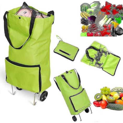 Chariot de courses pliable et léger à roulettes, sac de voyage pliable (1/5)