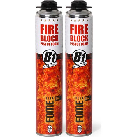 Mousse polyuréthane coupe-feu FOME FLEX Fire Block – pistolable, haute résistance, joints minéraux & métalliques – 750 ml – Lot de 2 pièces (1/5)