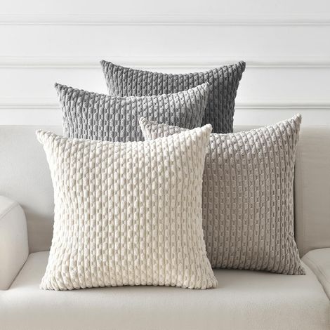 Federa per cuscino 40x40 grigio, set di 4 cuscini per divano, per la decorazione della casa. (1/5)
