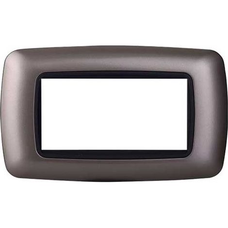 Plaque compatibles Bticino Livinglight 4 modules plastique convexe couleur titane