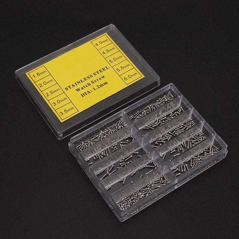 Kit de Vis Cruciformes pour Boîtier Arrière de Montre en Acier Inoxydable de Haute qualité avec Boîte D'informations de Taille Claire, Compact et Durable, Facile à Transporter, Idéal pour les (1/5)