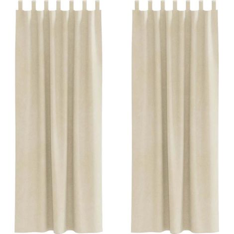 Rideaux occultants 2 pcs Crème 140 x 260 cm Velours