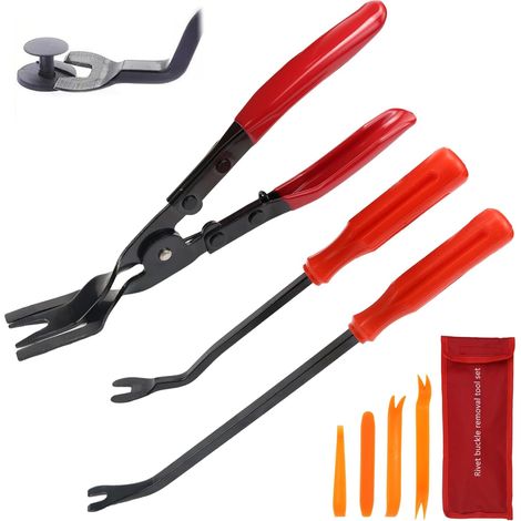 Outil de levier pour démontage de garniture de portière de voiture - Pince de desserrage avec levier de serrage - Cales en plastique - Kit d'outils de desserrage pour garniture de porte de (1/5)