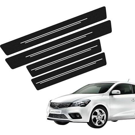 CCYKXA Universal Carbon Fiber Door Sill Protector - 4 Pieces Protective Stickers for All Car Models, Scratch Resistant and Dirt Resistant, Tuning Style Accessory (1/5)