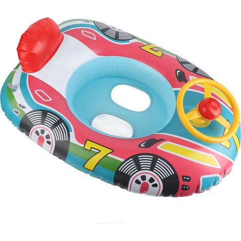 Bouée gonflable en PVC en forme d'avion, bouée bateau avec volant pour tout-petits et enfants (1/5)