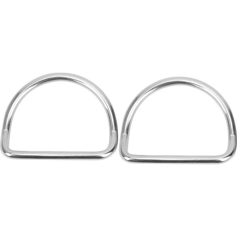 2 Pièces Anneaux en D Plats pour Sangles de Ceinture de Plongée 5.08cm Acier Inoxydable Accessoires Sport Nautique (1/5)