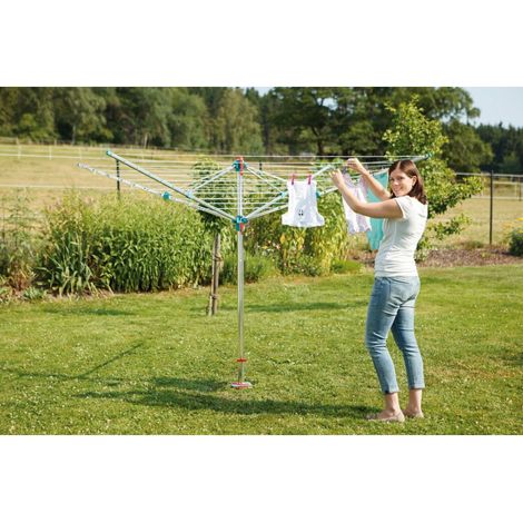 Séchoir à linge parapluie Medium Plus – 60 m de ligne – Dimensions 172 x 200 cm – Aluminium résistant aux intempéries et UV – Blome
