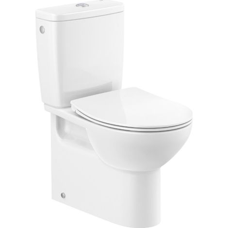 Pack WC Victoria Compact - sans bride - sortie duale - abattant frein de chute - Roca (1/2)
