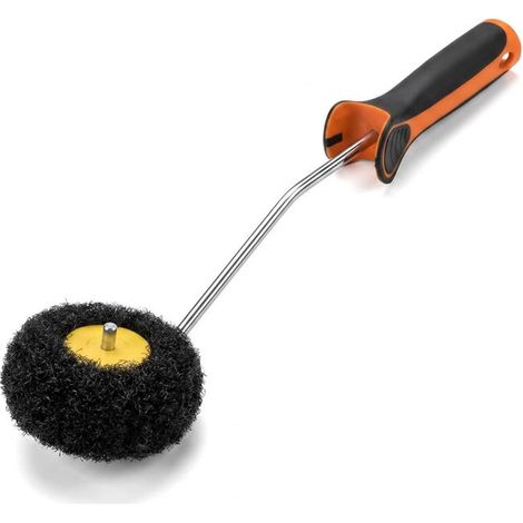 Rodillo de enlucido de esquina con mango - Rodillo especial para esquinas que permite acabados precisos - Rodillo pequeño antigoteo para paredes y techos (1/5)