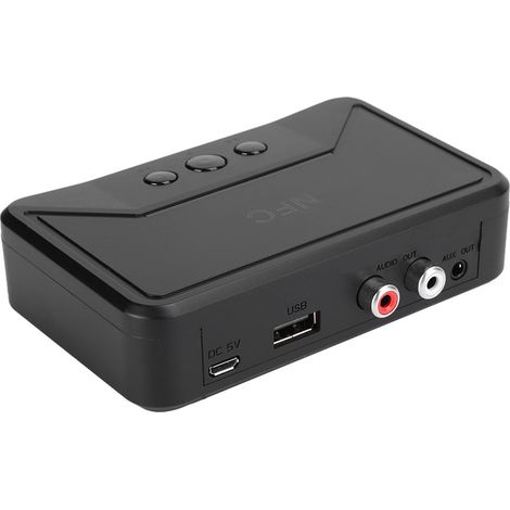 Récepteur Bluetooth 5.0 de bureau NFC audio sans fil USB pour haut-parleur Plug and Play Noir (1/5)