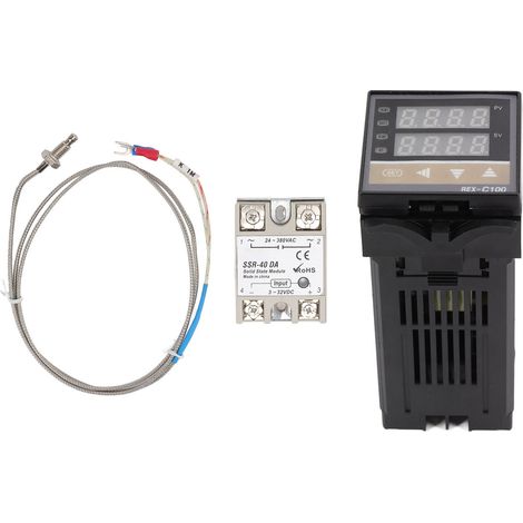 Ensemble de 3 Contrôleurs de Température PID avec Thermocouple M6 et Module Relais 40A, AC 85V‑265V (1/5)