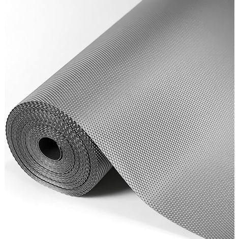 60cmx500cm Tapis Fond de Tiroir Antiderapant Non-adhésif, DIY Tapis de Refrigerateur Placard Etagere Frigo, EVA Plastique Protection pour Meuble Camping, sous Evier Cuisine (Gris Diamant) (1/5)