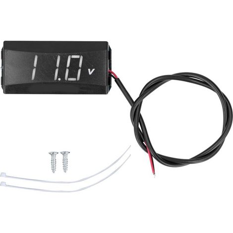 Testeur de tension à affichage numérique LED, universel, pour voiture, moto, véhicule électrique, 12V-80V, blanc (1/5)
