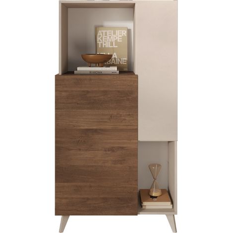 Credenza 2 ante, 2 nicchie e 2 ripiani L80 cm - MALA (1/4)