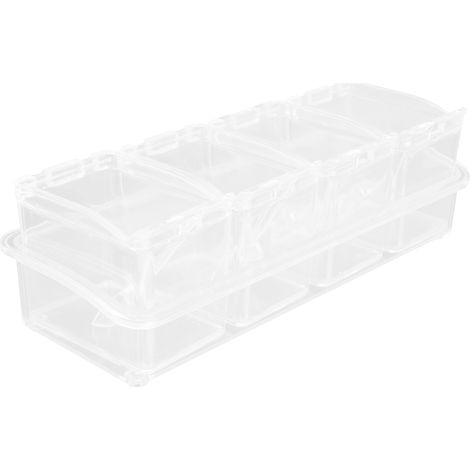 Boîte de rangement d'assaisonnement, Pots à épices, pot à condiments avec couvercle et cuillère pour sel monosodique (1/5)