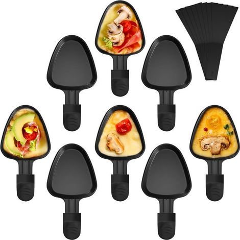 Lot De 8 Poêlon Raclette Triangulaire Anti-Adhésif, Coupelle Raclette Triangle Avec Poignée Anti-Brûlure Pour Fromage Fondu,[CA7] (1/5)