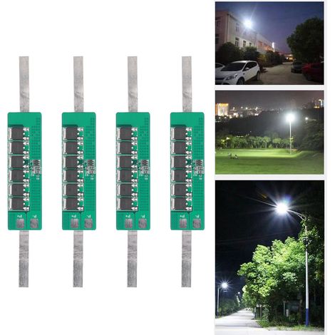 Lot de 4 batteries 3,7 V 15 A pour lampadaire solaire, avec protection contre la surcharge et la décharge excessive. (1/5)