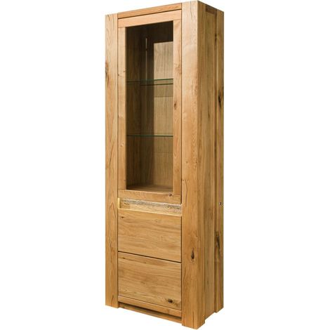 Vitrine Wildeiche 73x40x205 natur geölt KENT 101