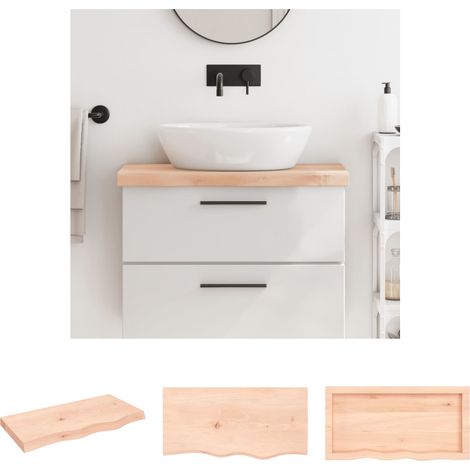The Living Store Waschtischplatte 80x40x(2-6) cm Massivholz Unbehandelt -  Arbeitsplatten (1/5)