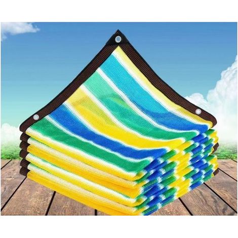 4x4m Patio Shade Sail Rectangular Shade Net, Balcony Privacy Screen 12-Pin Sun Protection Shade Cloth for Terrace and Balcony (1/5)