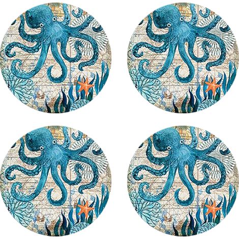 Dessous de verre en céramique absorbants avec base en liège, ensemble de dessous de verre en pierre pour table en bois, idéal pour la décoration de la maison et de la salle à manger, CH120101