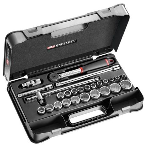 FACOM Set di bussole 1/2 12 metriche S.161B - 26 pezzi - S.161-4P12