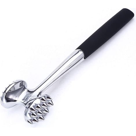 Attendrisseur de viande robuste, maillet à viande double face et outil de livre, marteau de cuisine en alliage de zinc antirouille avec poignée ergonomique en caoutchouc pour attendrir la viande, le b (1/5)
