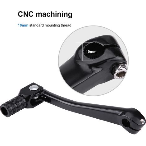 Levier de vitesse pliable CNC en alliage d'aluminium pour moto cross pit bike 4 temps, couleur noire, pièce de rechange robuste. (1/5)