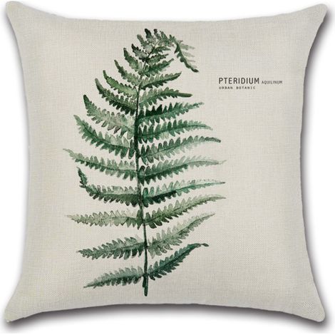 Housses de coussin Lot de 1 Housse de Coussin 45 x 45 cm Polyester et Lin Décoratif Taie d'oreiller de Voiture Canapé Maison Décor Housses de Coussin (Feuille Verte Simple)-a (1/5)