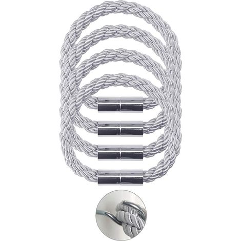 Attache Pour Rideau Magnetique - 4 Pièces - Pour Rideaux Epais ou Légers - Usage Interieur Maison Bureau - Diametre 2,3 Cm (1/5)