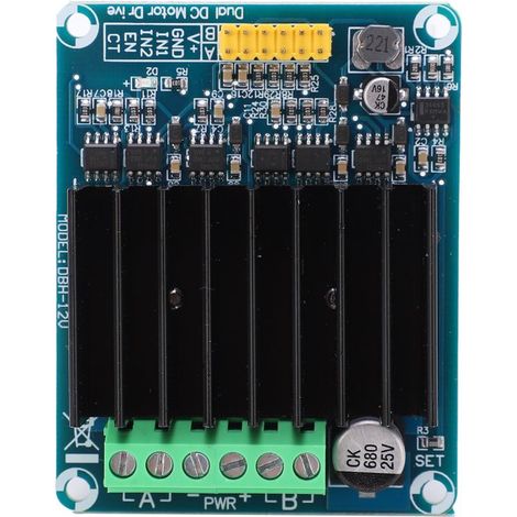 Contrôleur de variateur de vitesse DHB1A 30A CC 5V/12V, module de commande de moteur double canal durable (1/5)