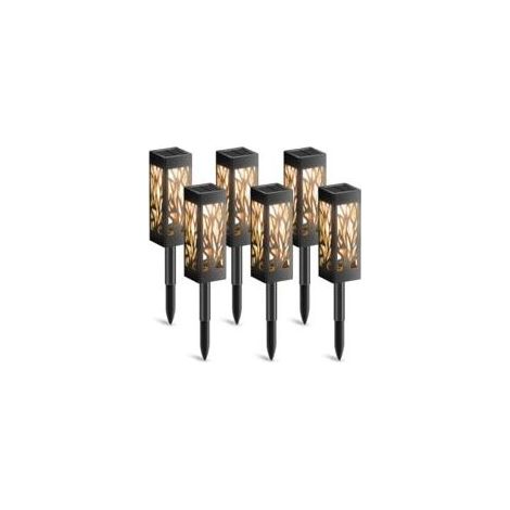Lámparas solares de jardín para exteriores, juego de 6 piezas, luz cálida, IP65, con función de encendido/apagado automático, adecuadas para patios. (1/5)