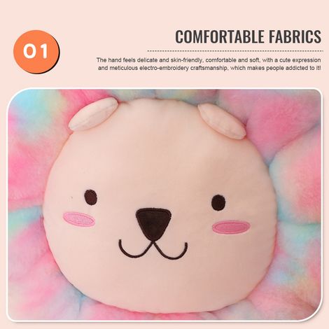 Coussin Lion Coloré (1 pièce), Coussin de bureau, Coussin de canapé, Coussin de dossier, Coussin décoratif, Coussin de sieste, Coussin lombaire pour voiture, Cadeau d'anniversaire, Rose clair, 60 cm (1/5)