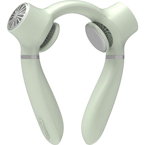 Ventilateur de cou portable avec climatiseur, 2 coussinets rafraîchissants, batterie rechargeable 4000 mAh (1/5)
