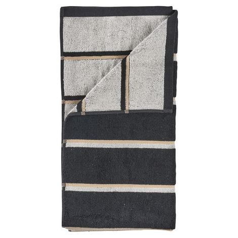 Zone Denmark - Sauna Towel 100x50 cm - Black, Soft Grey, Camel