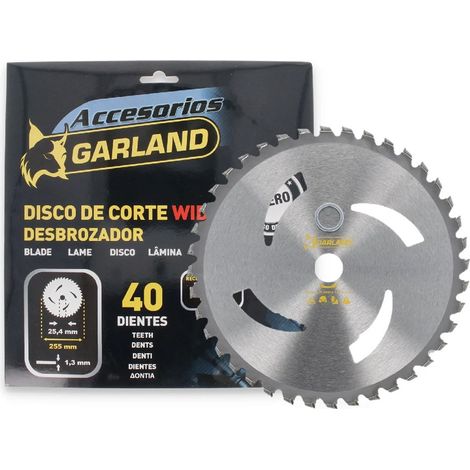 Disco de corte para desbrozadora, 40 dientes, ø255 x 1,3 x 25,4 mm