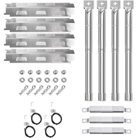 1 Kit - Brûleur - Tube Croisé - Diffuseur De Chaleur En Acier Inoxydable Pour Barbecue À Gaz Compatible Charbroil Barbecook 36,5cm (1/5)