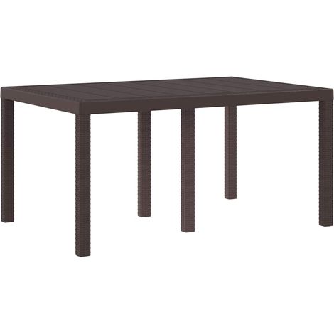 Table de jardin,Table d'extérieur Marron 150 x 100 x 73 cm polyrotin CFW63562 (1/4)