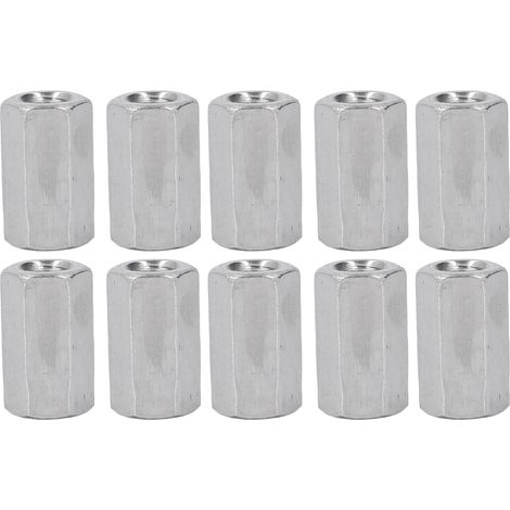 M8 Edelstahl 304 Verbindungsmuttern, 10er-Packung, Sechskant-Stangenverbinder für den Hausgebrauch (1/5)