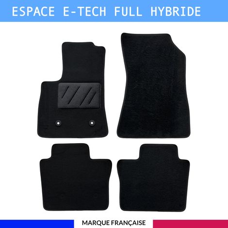 Tapis de sol voiture - Sur mesure pour  Renault ESPACE E TECH FULL HYBRIDE dès 07/2023 - Antidérapant - Clips et Scratch (1/4)