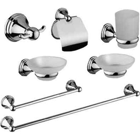SET BAGNO 'SARA' 7 PEZZI Cromo - vetro